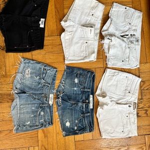 Size 0 Jean shorts Abercrombie and fitch,Pink, etc
